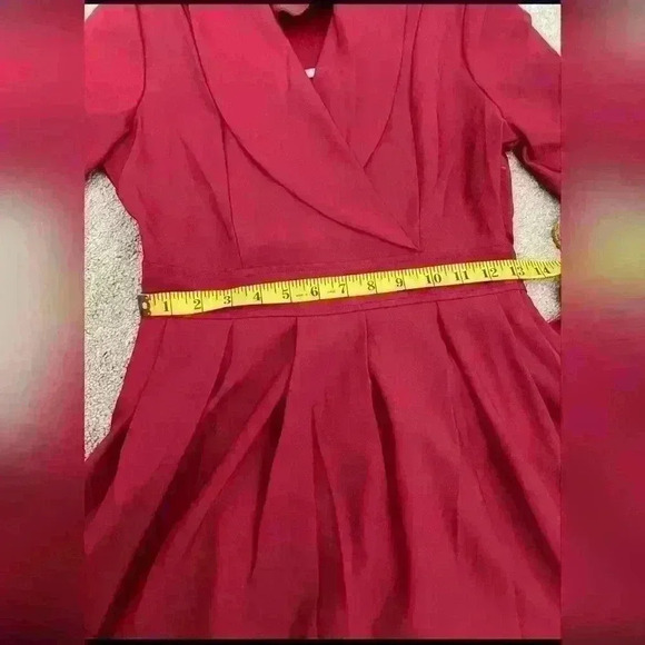 Vintage red dress with belt size s - Picture 7 of 14